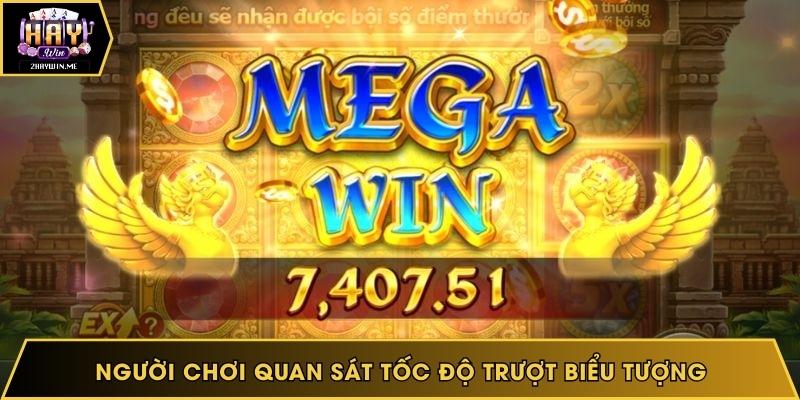 Người chơi quan sát tốc độ trượt biểu tượng