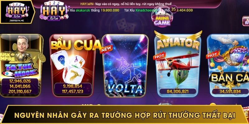 Nguyên nhân gây ra trường hợp rút thưởng thất bại