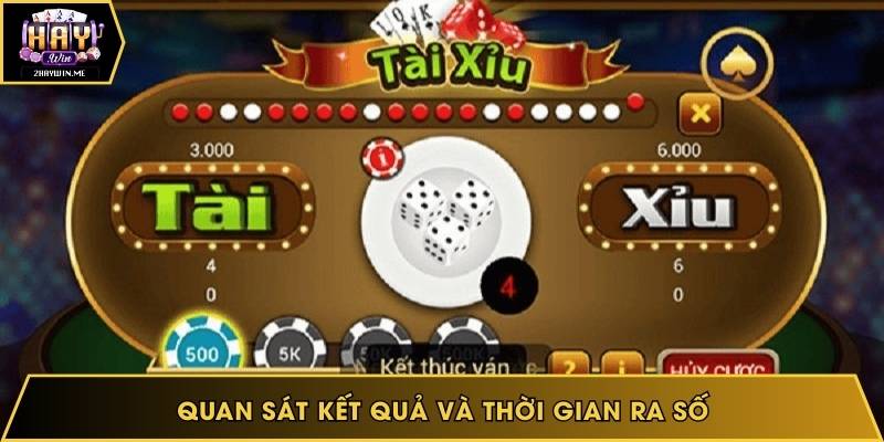 Quan sát kết quả và thời gian ra số
