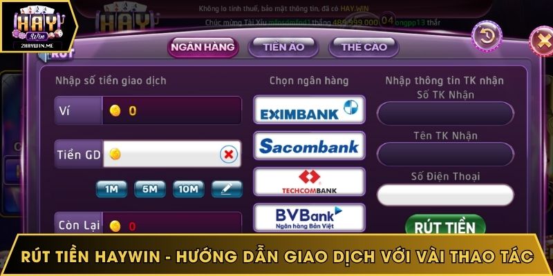 Rút tiền Haywin