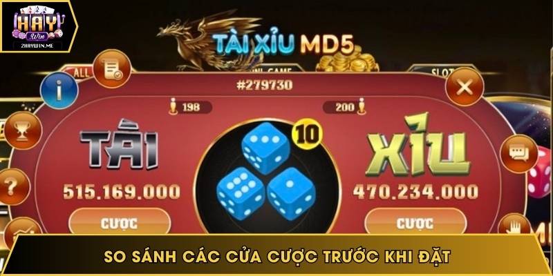 So sánh các cửa cược trước khi đặt